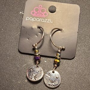 Paparazzi Silver and Iridescent Earrings